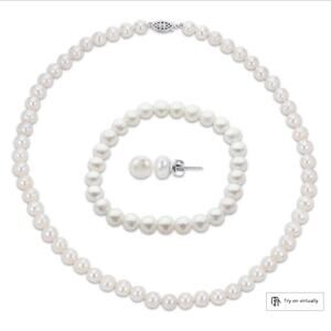 Kay Jewelers Cultured Pearl Necklace, Bracelet & Earrings Set